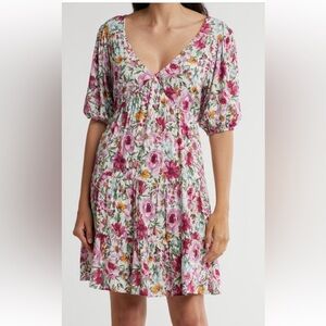 Lovestitch Pink and Green Floral Dress